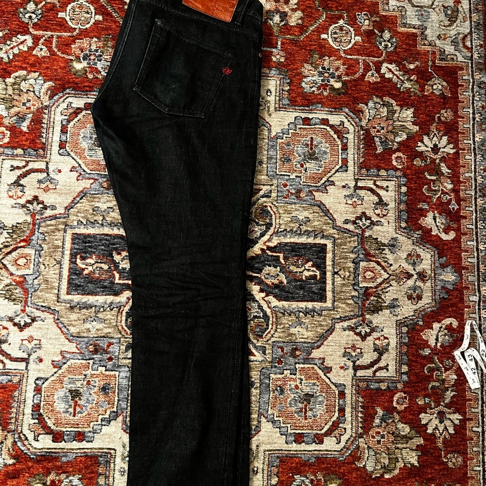 Naked & Famous Denim Black Slim Straight Jeans